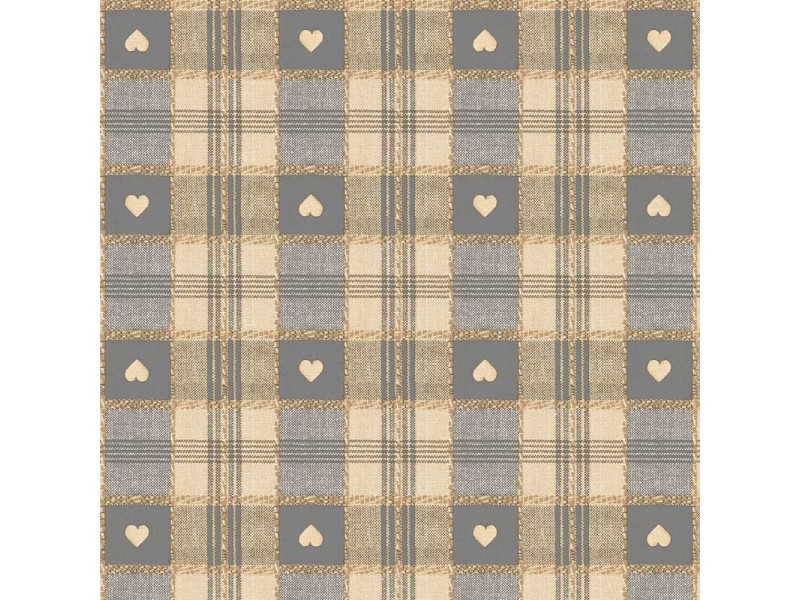 Le Chateau Oil Cloth Table Linen Per Metre Grey Hearts